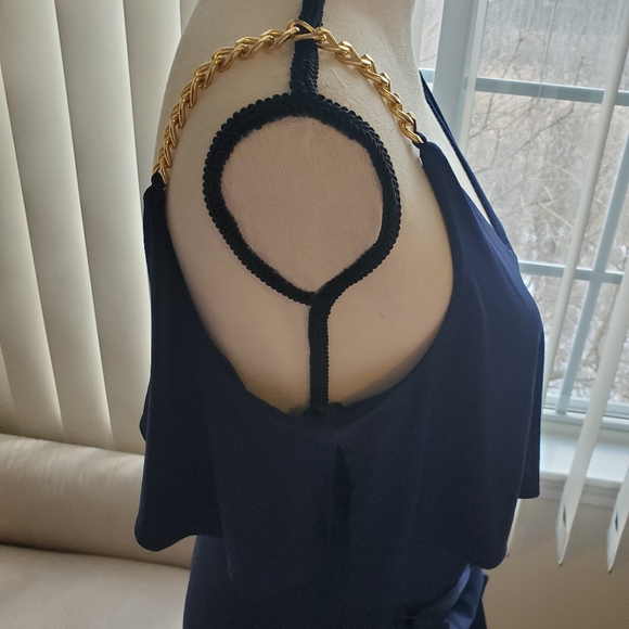 Michael Kors Chain Embellished Popover Maxi Dress - Picture 9 of 13